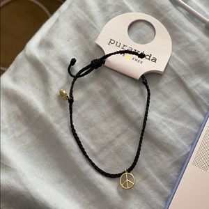 Black peace sign pura vida bracelet